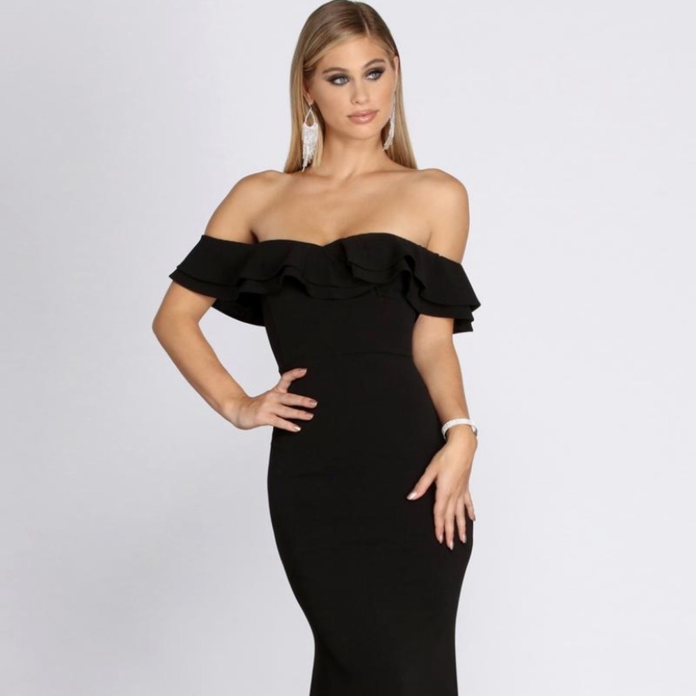 Double Ruffle Formal Dress